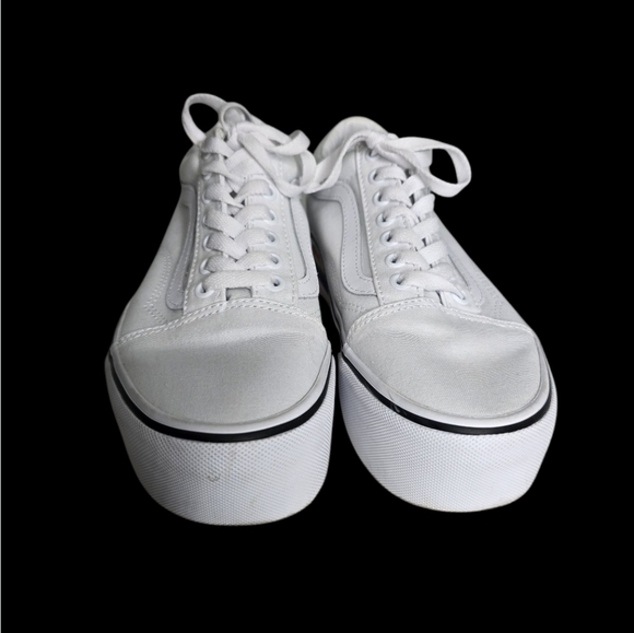 Vans Old Skool Stackform Pride Rainbow White Canvas Sneaker Shoes Size 8 - Picture 6 of 10